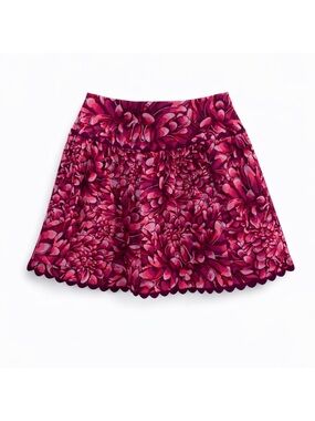 NWT Kika Vargas x Target Pink Floral Scallop Hem Mini Skirt Size 6